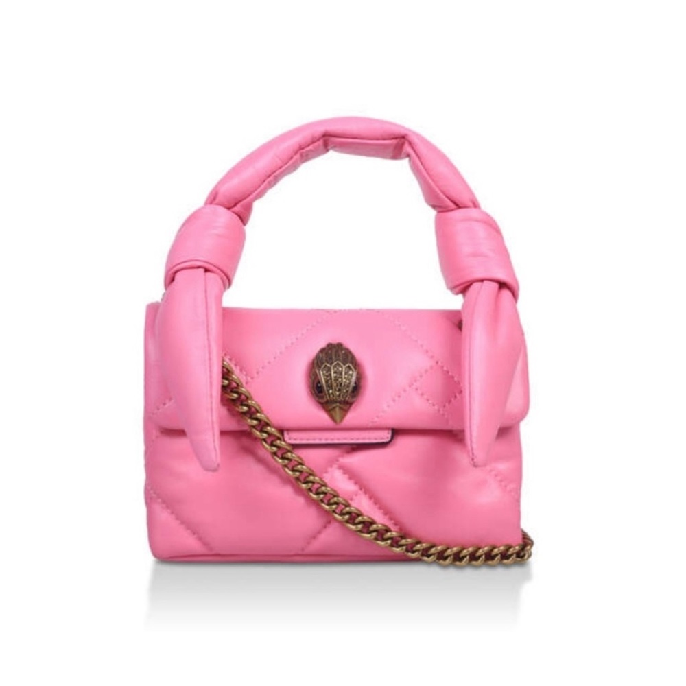 Kurt Geiger London Mini Kensington Leather Top Handle Bag Crossbody Purse Pink